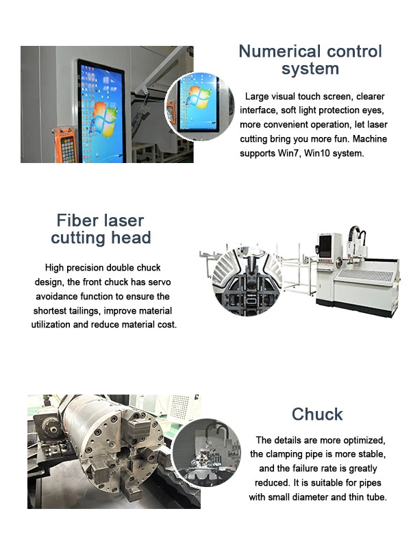 Automatic Feeding CNC Fiber Laser Cutting Machine for Round Square Tube Pipe