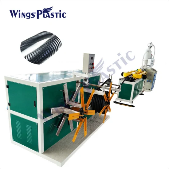 Máquina de fabricación de tubos retráctiles de conducto corrugado flexible de PVC PP PE, máquina eléctrica de extrusión de tubos corrugados